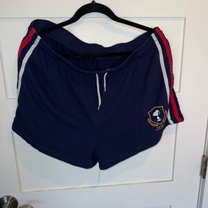 Peanuts Navy Athletic Shorts with Red and White Accents
